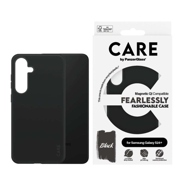 PanzerGlass CARE™ by ® Case Black w. Qi Compatible Samsung Galaxy S24+ mobiele telefoon behuizingen Hoes Zwart (1167)