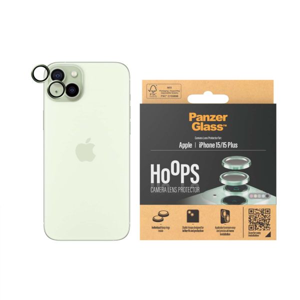 PanzerGlass ® Hoops® Camera Lens Protector Green iPhone 15 | 15 Plus Doorzichtige schermbeschermer Apple 1 stuk(s) (1191)