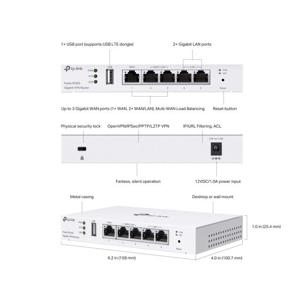 TP-Link Festa FR205 Gigabit Multi-WAN VPN Router (FESTAFR205)