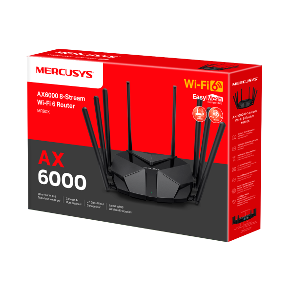 TP-Link USE MERCUSYS MR90X AX6000 WiFi Router Dual AP -router 3x GLAN 1x 2.5GWAN -GLAN 1148 M (MR90X-VYP)
