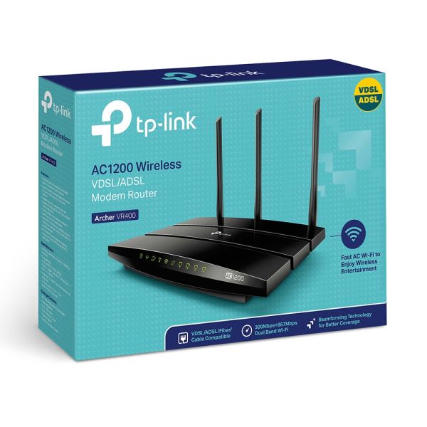 TP-Link Router VR400 3G4G USB ADSL ADSL2+ VDSL2 2 4 GHz 5 GHz (VR400)