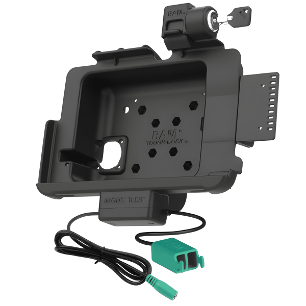 ZEBRA RAM Power + dual USB locking-cradle for ET40 /45 10 with exoskeleton. (3PTYRAMHOLZE21PD2KLU) (3PTYRAMHOLZE21PD2KLU)