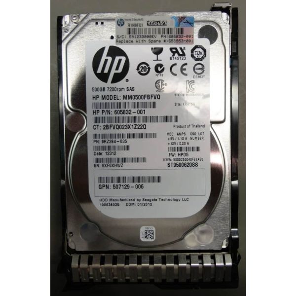 HP 500GB 15MM SAS 7.2K HDD (507129-006-RFB)