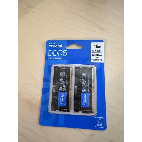 Crucial 32GB DDR5 5600 SODIMM Kit (2x16GB) (CT2K16G56C46S5)
