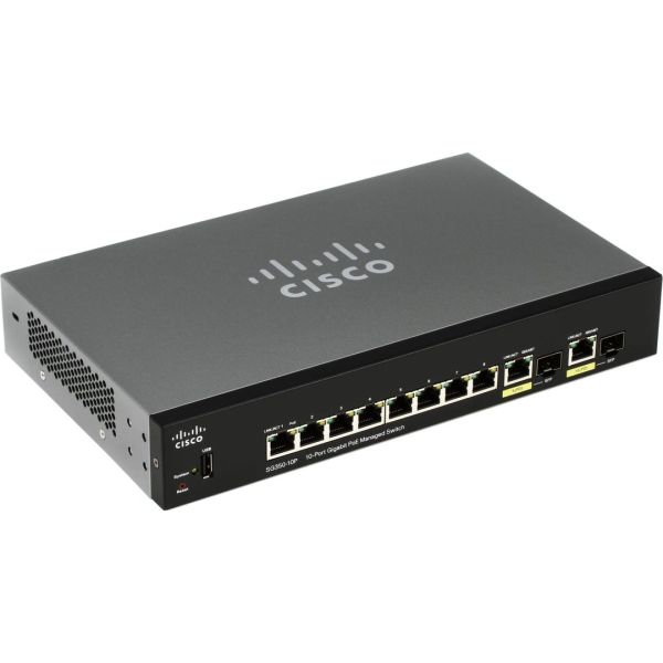 Cisco SG350-10 10-Port Gigabit PoE Managed Switch (SG350-10-K9)