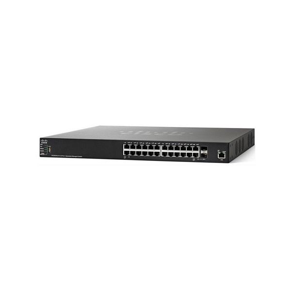 Cisco SG350X-24 24-Port Gigabit PoE+ Switch met 2x 10G Uplink (SG350X-24-K9)