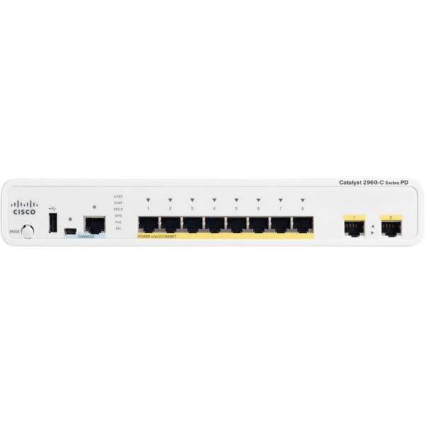 Cisco Catalyst 2960C 8-poorts Fast Ethernet Switch (WS-C2960C-8TC-L)