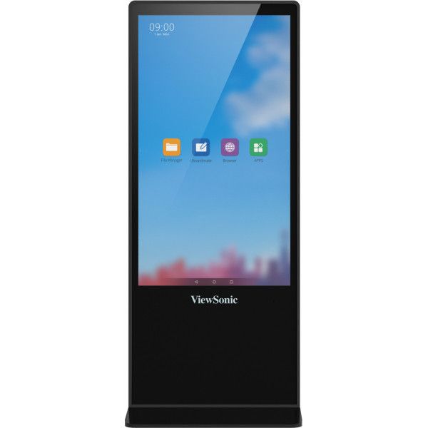 Viewsonic EP5542T beeldkrant Totem-ontwerp 139,7 cm (55") LED 450 cd/m² 4K Ultra HD Zwart Touchscreen Android 8.0 (EP5542T)