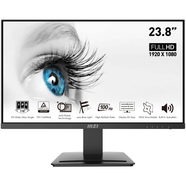 MSI Pro MP243X computer monitor 60,5 cm (23.8") 1920 x 1080 Pixels Full HD Zwart (PRO MP243X)
