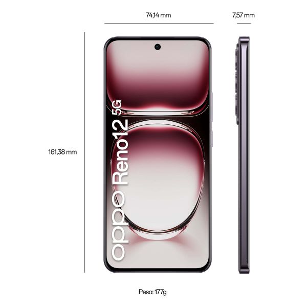 OPPO Reno12 5G 17 cm (6.7") Dual SIM Android 14 USB Type-C 12 GB 256 GB 5000 mAh Zwart (CPH2625BN)