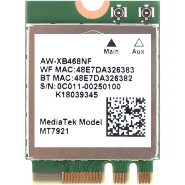 Dell MT7920 Dual-Band WiFi 6 M.2 WLAN Card met BT (C1D64)