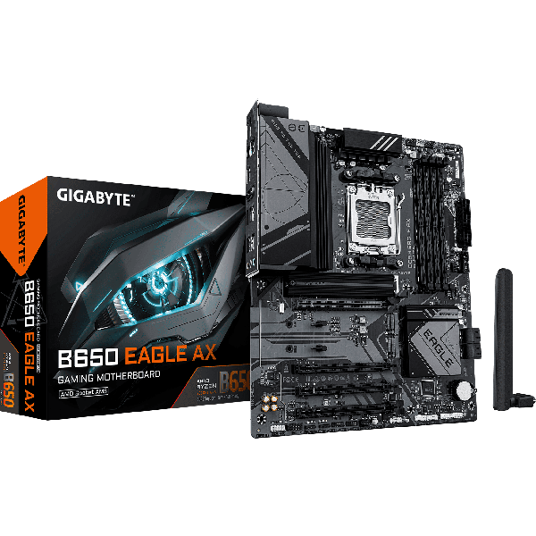 GIGABYTE Motherboard AMD B650 Socket AM5 ATX DDR5-SDRAM 4xSlots Wi-Fi Yes Bluetooth (B650 EAGLE AX 1.2)