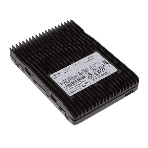 Micron 7450 Pro MTFDKCC960TFR 960GB 1 DWPD Opal 2.01 PCIe Gen 4.0 x4 8GB/s 3D TLC U.3 NVMe 2.5in Solid State Drive (MTFDKCC960TFR)