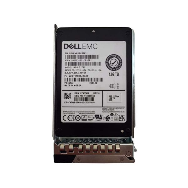 Dell G14 N0MYJ 1.92TB 1 DWPD SAS 12Gb/s 3D TLC V-NAND 2.5in Recertified Solid State Drive (0086DD_DELLG14_MR_10)