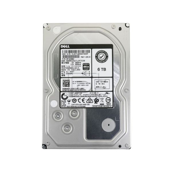 Dell Ultrastar 7K6000 0X85RH HUS726060AL4214 6TB 7.2K RPM SAS 12Gb/s 4Kn 3.5in Recertified Hard Drive (0X85RH-REC)