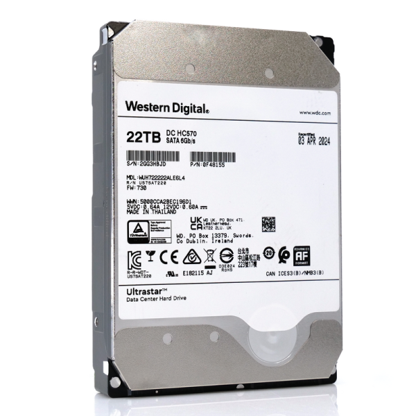 Western Digital 22TB WD Ultrastar DC HC570 (SATA 6Gb/s) WUH722222ALE6L4 (0F48155)