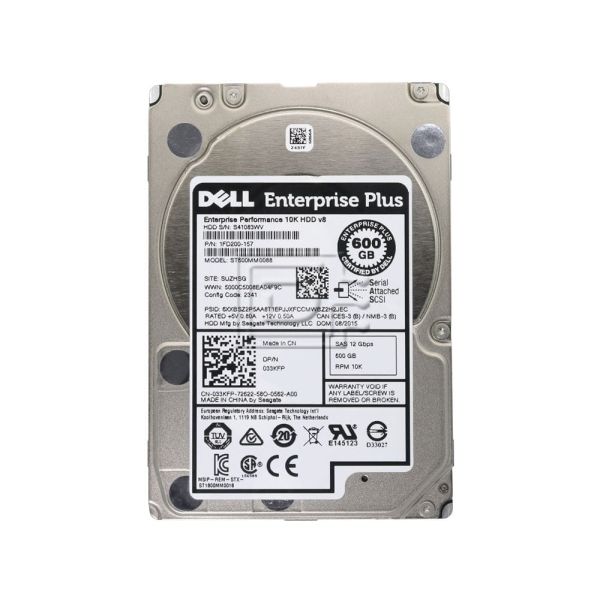 Dell ST600MM0088 600GB 10K RPM SAS 12Gb/s 2.5 Hard Drive (33KFP-ST600MM0088)