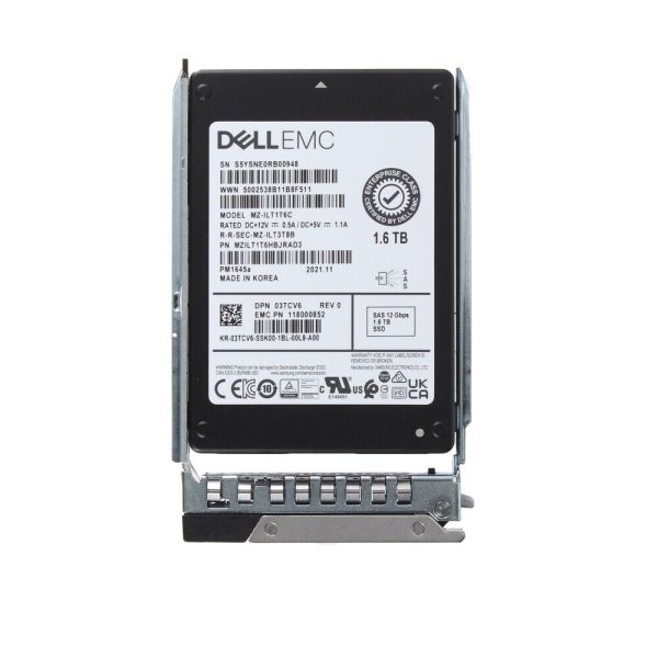 Dell G13 3TCV6 MZILT1T6HBJRAD3 1.6TB SAS 12Gb/s 3DWPD Mixed Use 2.5in Solid State Drive (3TCV6_G13)