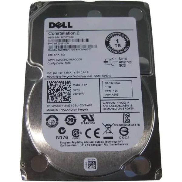 Dell G13 9W5WV 1TB 7.2K RPM SAS 6Gb/s 64MB 2.5 Hard Drive (9W5WV)