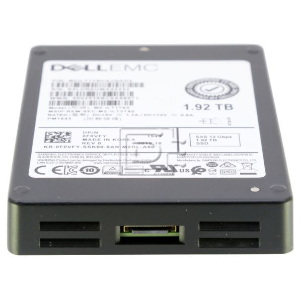 Dell PM1643 F0VFY MZILT1T9HAJQAD3 1.92TB SAS 12Gb/s 2.5in Solid State Drive (F0VFY_NOTRAY)