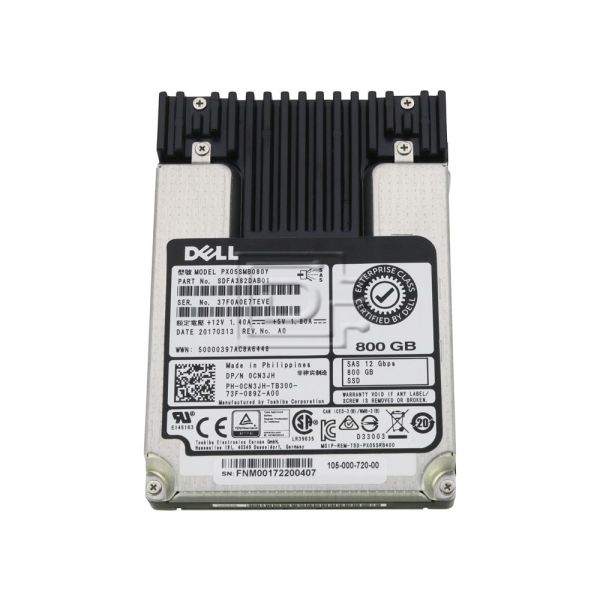 Dell G14 400-ASEV 0CN3JH 800GB SAS 12Gb/s Write Intensive MLC 2.5in Solid State Drive (PX05SMB080Y-DELL-400-ASEV)