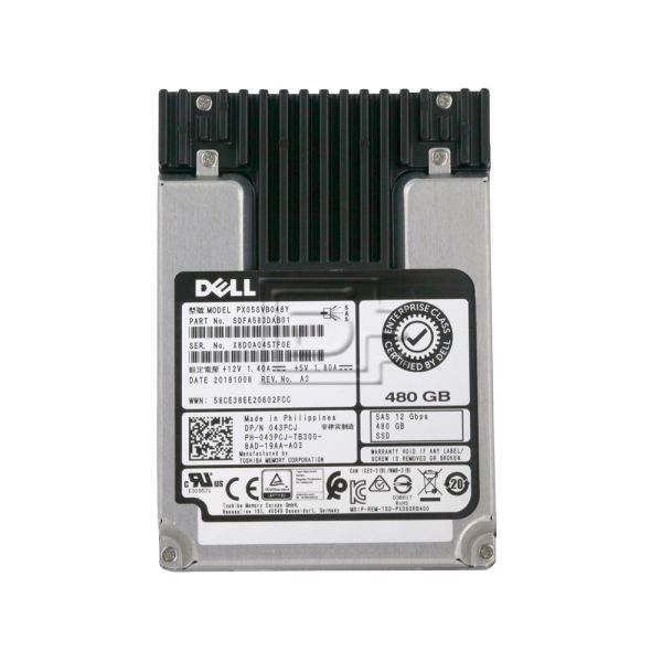 Dell G14 400-ASEO 043PCJ 480GB SAS 12Gb/s Mixed Use MLC 2.5in Solid State Drive (PX05SVB048Y-DELL-400-ASEO)