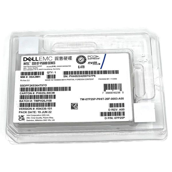 Dell D7-P5600 6.4TB PCIe Gen 4.0 U.2 NVMe (SSDPF2KE064T9TO)