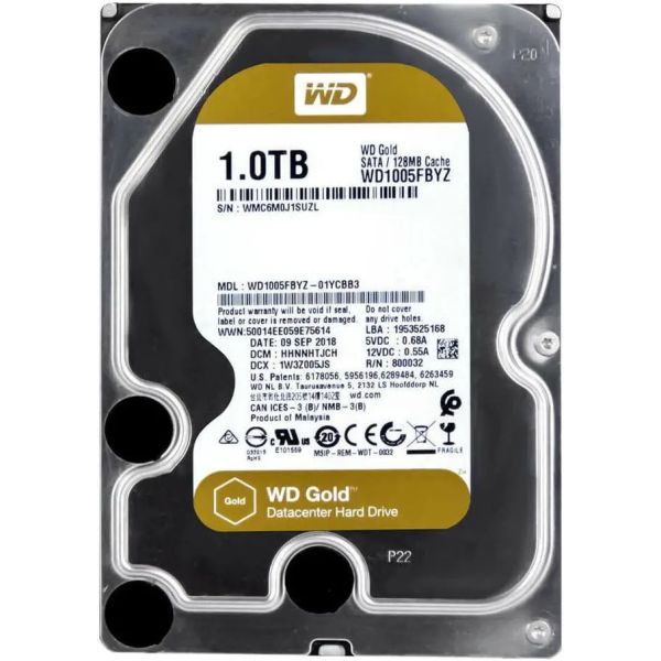 Western Digital Gold 1TB 3.5 SATA Enterprise Hard Drive (WD1005FBYZ)