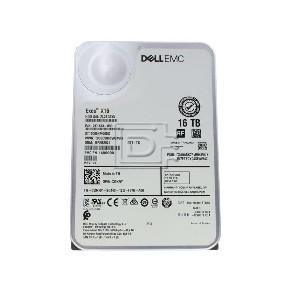 Dell G13 ST16000NM005G 039XRY 16TB 7.2K RPM SATA 6Gb/s 512e CMR 3.5in Hard Drive (ST16000NM005G_DELLG13)