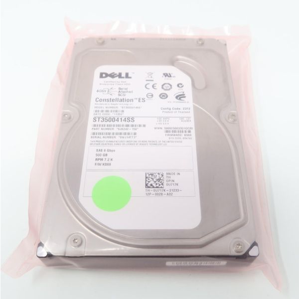 Dell G13 U717K 500GB 7.2K RPM SAS 6Gb/s 3.5 Hard Drive (ST3500414SS-DELL)