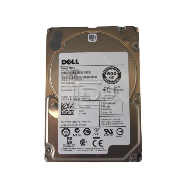 Dell Savvio 10K.6 600GB 10K RPM SAS 6Gb/s 64MB 2.5 Hard Drive (ST600MM0006)