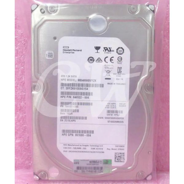 HP 846522-004 4TB 7.2K SATA 3.5in Hard Drive (861683-B21-846522)