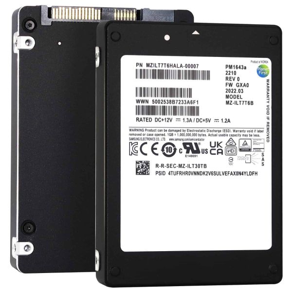 HP Generation 11 P41557-001 7.68TB 1 DWPD SAS 12Gb/s 3D TLC 2.5in Recertified SSD (MZILT7T6HMLA-HP_HPG11_MR_4)