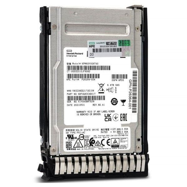 HPE PM6-V P40479-B21 KPM6XVUG6T40 6.4TB SAS 22.5Gb/s 3D TLC SIE 2.5in Solid State Drive (P40479)