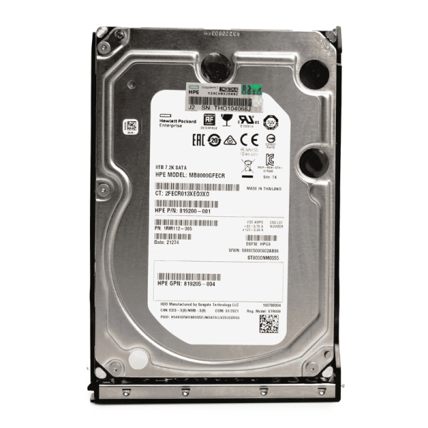 HP Generation 10 819200-001 8TB 7.2K RPM SATA 6Gb/s 512e 3.5in Hard Drive (P819200)