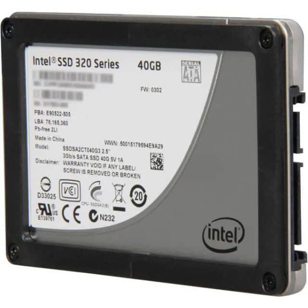 Intel 320 Series SSDSA2CT040G3 40GB SATA 3Gb/s 2.5 Solid State Drive (SSDSA2CT040G3)