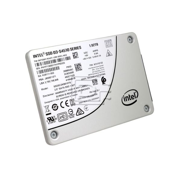 Intel D3-S4510 SSDSC2KB019T801 1.92TB SATA 6Gb/s 2.5 AES 256-bit Solid State Drive (SSDSC2KB019T801)