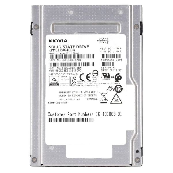 Kioxia PM5 KPM51RUG480G 480GB SAS 12Gb/s 2.5 Read Intensive Solid State Drive (KPM51RUG480G)