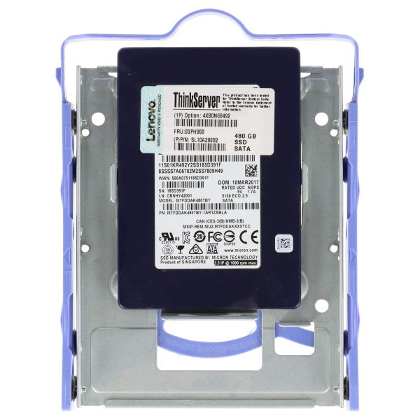 Lenovo 5100 Eco MTFDDAK480TBY-1AR1ZAB 01PE417 480GB SATA 6Gb/s 2.5in Solid State Drive (MTFDDAK480TBY)
