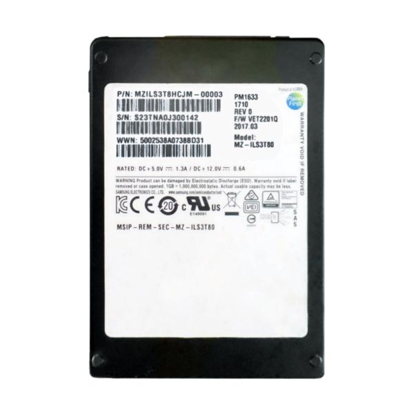 Lenovo PM1633a MZILS3T8HMLH 00YK323 3.84TB SAS 12Gb/s 2.5in Solid State Drive (MZILS3T8HMLH)