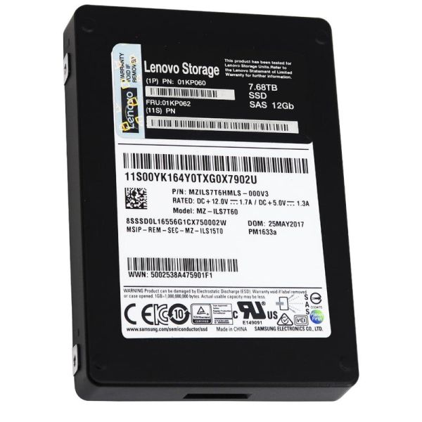Lenovo PM1633a MZILS7T6HMLS-000V3 01KP060 7.68TB SAS 12Gb/s 2.5in Solid State Drive (MZILS7T6HMLS)