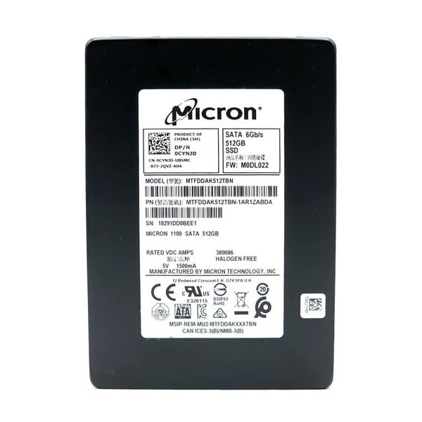 Micron 1100 MTFDDAK512TBN-1AR1ZAB 512GB SATA 6Gb/s 2.5 Solid State Drive (MTFDDAK512TBN_1AR1ZAB)