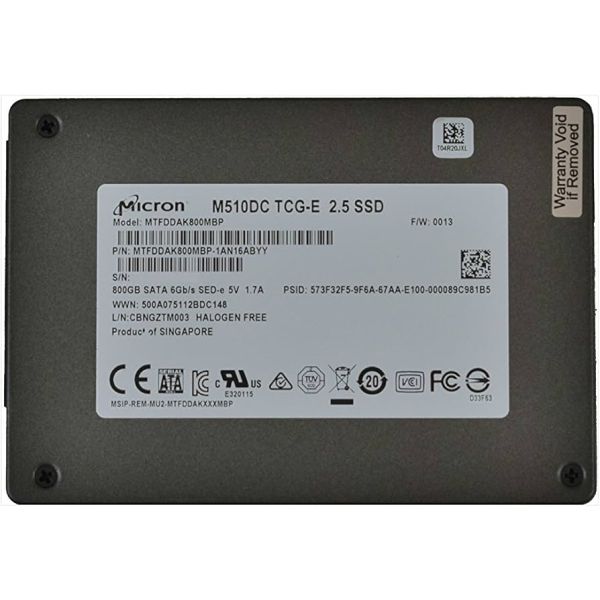 Micron M510DC MTFDDAK800MBP-1AN1ZABYY 800GB SATA 6Gb/s 2.5 Solid State Drive (MTFDDAK800MBP_1AN1ZABYY)