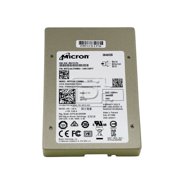 Micron S610DC MTFDJAL3T8MBU 3.84TB SAS 12Gb/s 2.5 Solid State Drive (MTFDJAL3T8MBU)