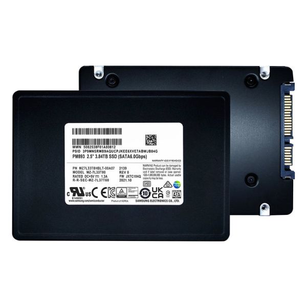 Samsung PM893 MZ-7L33T80 MZ7L33T8HBLT-00A07 3.84TB SATA 6Gb/s 3D TLC 2.5in Solid State Drive (MZ7L33T8HBLT)