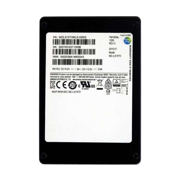 Samsung PM1633a MZILS15THMLS MZ-ILS15T0 15.36TB SAS 12Gb/s 2.5 Solid State Drive (MZILS15THMLS-MZILS15T0)