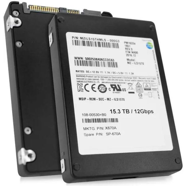 Samsung PM1633a MZILS15THMLS MZ-ILS15T0 15.36TB SAS 12Gb/s 2.5 SSD (MZILS15THMLS-REF)