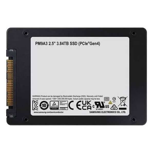 Samsung PM9A3 MZ-QL23T80 MZQL23T8HCLS-00A07 3.84TB PCIe Gen 4.0 x4 8GB/s Read Intensive 2.5in Solid State Drive (MZQL23T8HCLS)