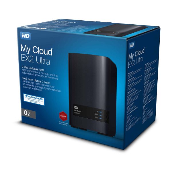 Western Digital My Cloud EX2 Ultra 3.5 Inch 2 bay My Cloud EX2 Ultra NAS, 0TB, Zwart (WDBVBZ0000NCH-EESN)