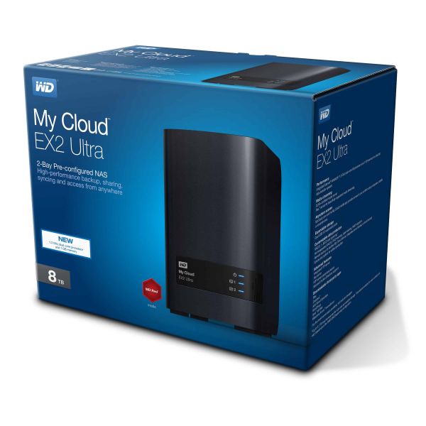 Western Digital My Cloud EX2 Ultra 3.5 Inch 2 bay My Cloud EX2 Ultra NAS, 8TB, Zwart (WDBVBZ0080JCH-EESN)